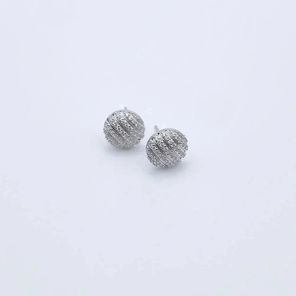 Round Silver Stud Earrings | Statement Earrings | Classic Jewelry